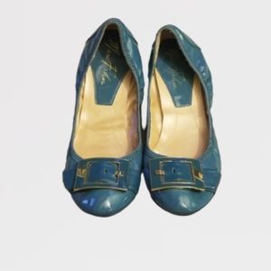 Marc fisher blue patent rosa flats 8.5